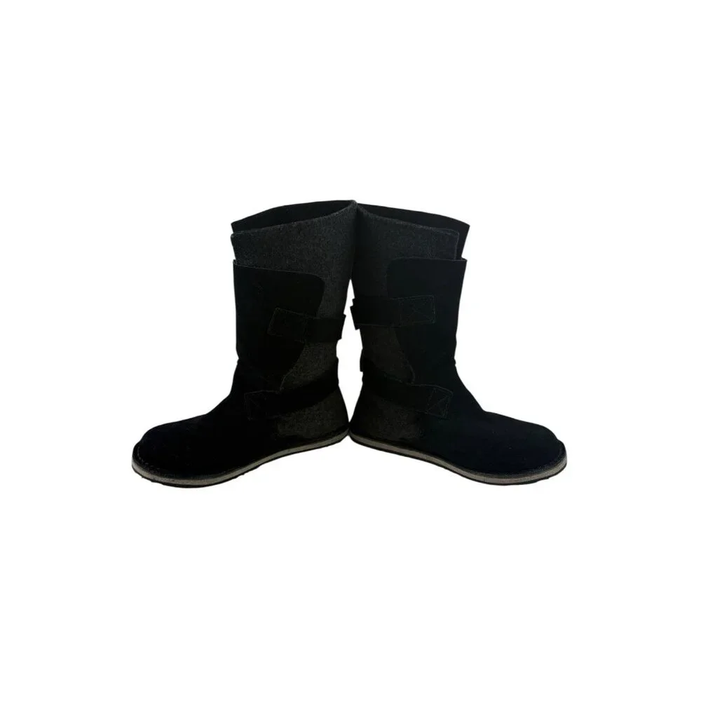 Sorel Chipahko Blue Suede Gray Felt Boots Size 3 Winter Warm Outdoor Activewear
